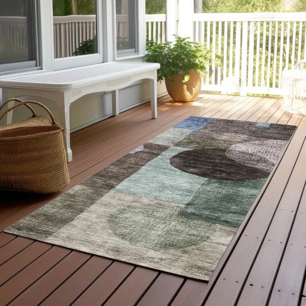 LOOMLAN Rugs Amara Brown Washable Indoor-Outdoor Rug