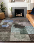 LOOMLAN Rugs Amara Brown Washable Indoor-Outdoor Rug
