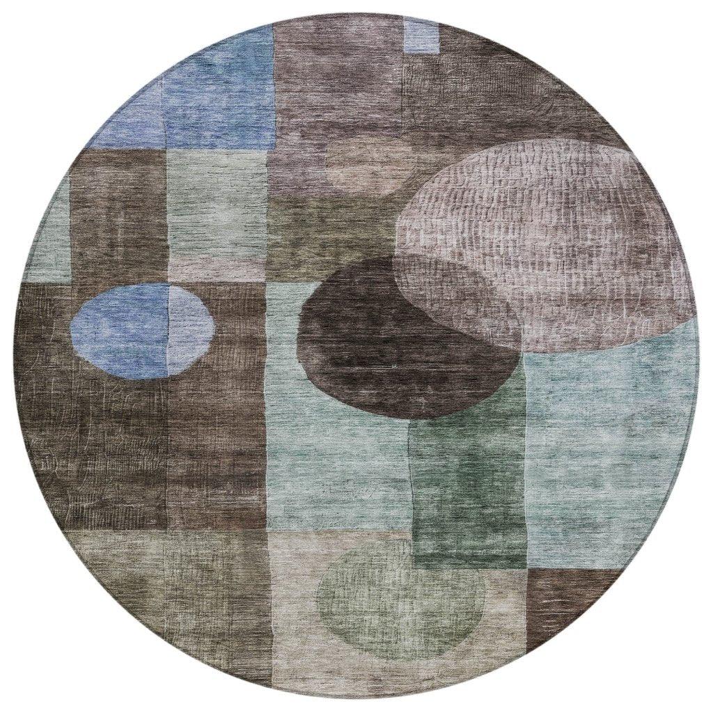 LOOMLAN Rugs Amara Brown Washable Indoor-Outdoor Rug