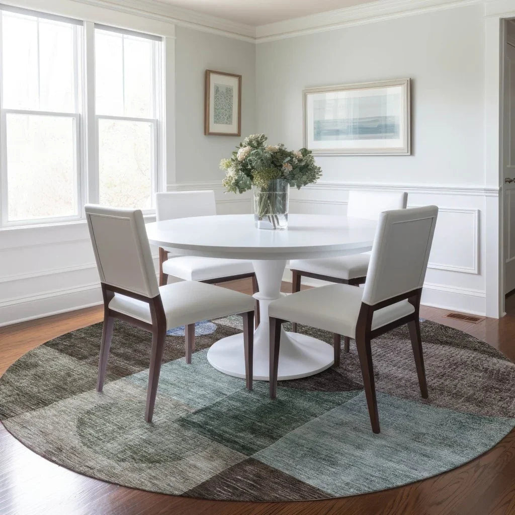 LOOMLAN Rugs Amara Brown Washable Indoor-Outdoor Rug