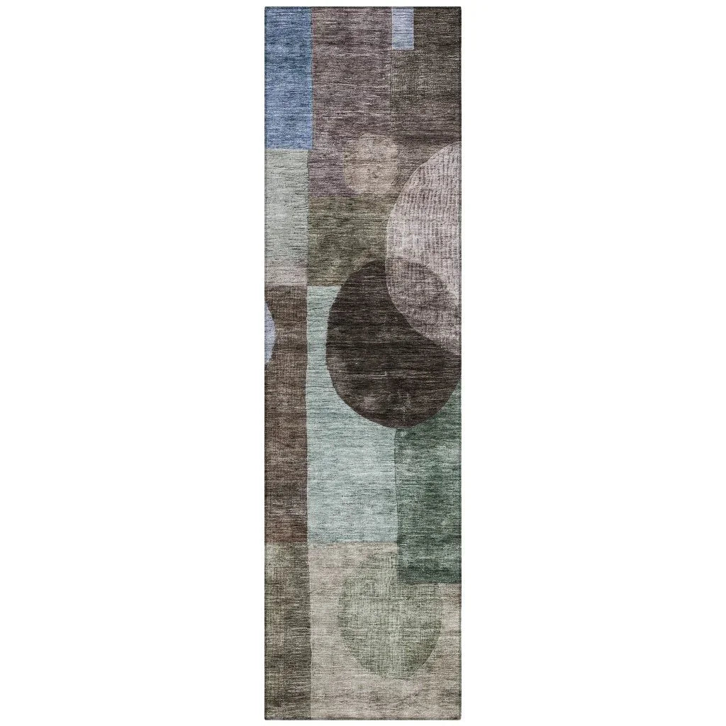 LOOMLAN Rugs Amara Brown Washable Indoor-Outdoor Rug