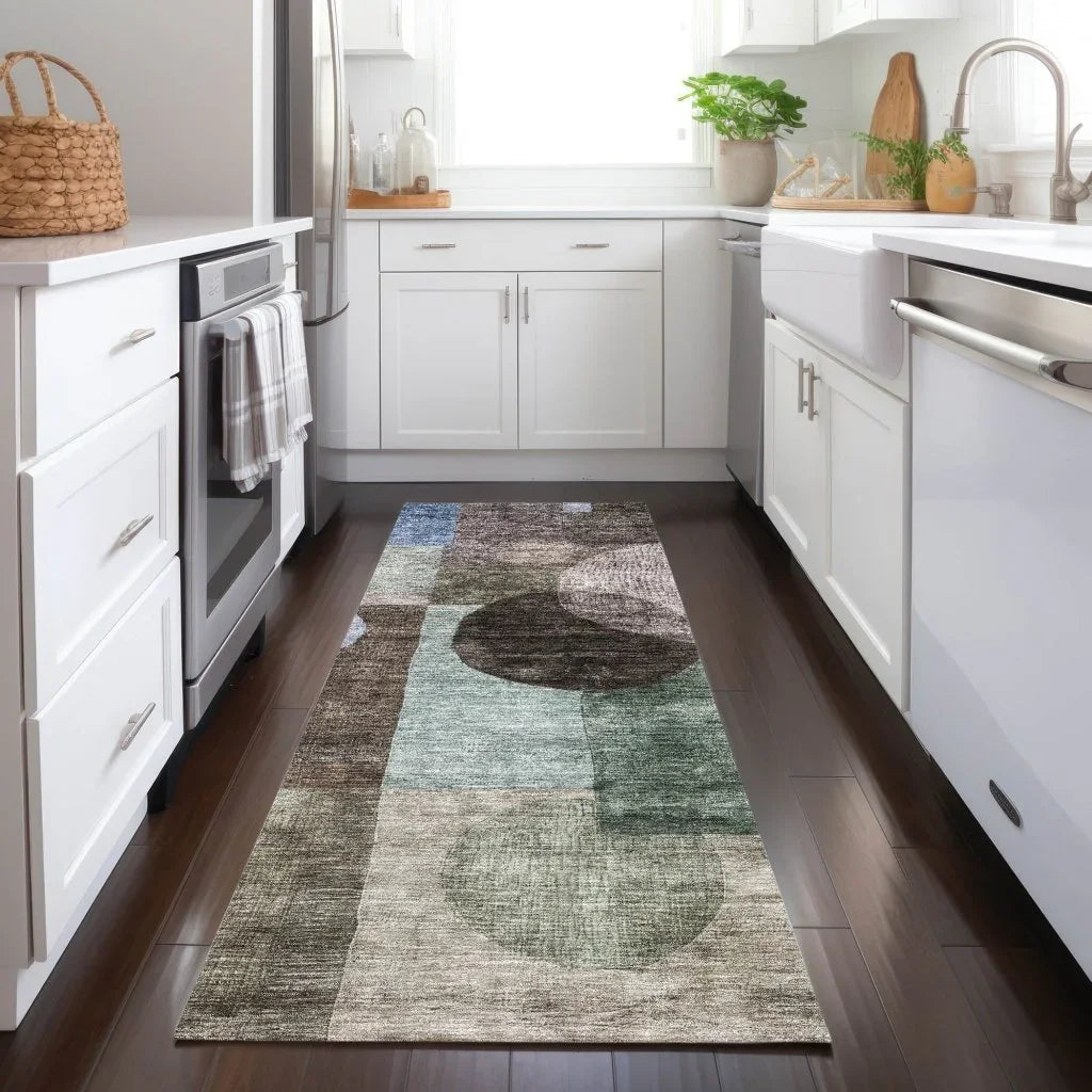LOOMLAN Rugs Amara Brown Washable Indoor-Outdoor Rug