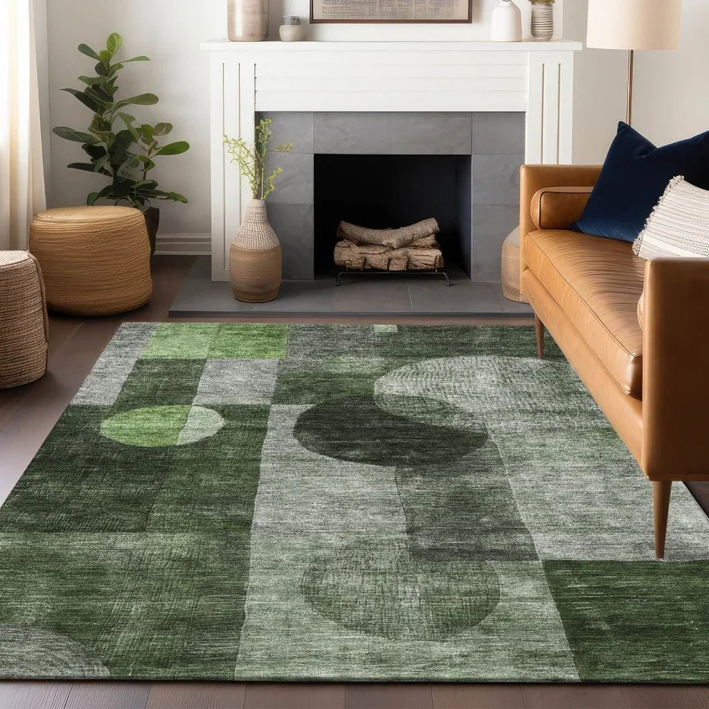 LOOMLAN Rugs Amara Fern Washable Indoor-Outdoor Rug