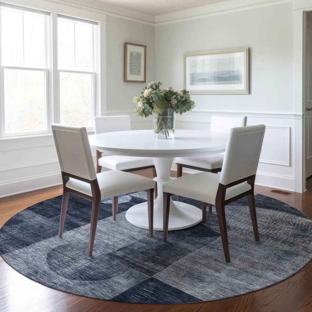 LOOMLAN Rugs Amara Navy Washable Indoor-Outdoor Rug