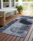 LOOMLAN Rugs Amara Navy Washable Indoor-Outdoor Rug
