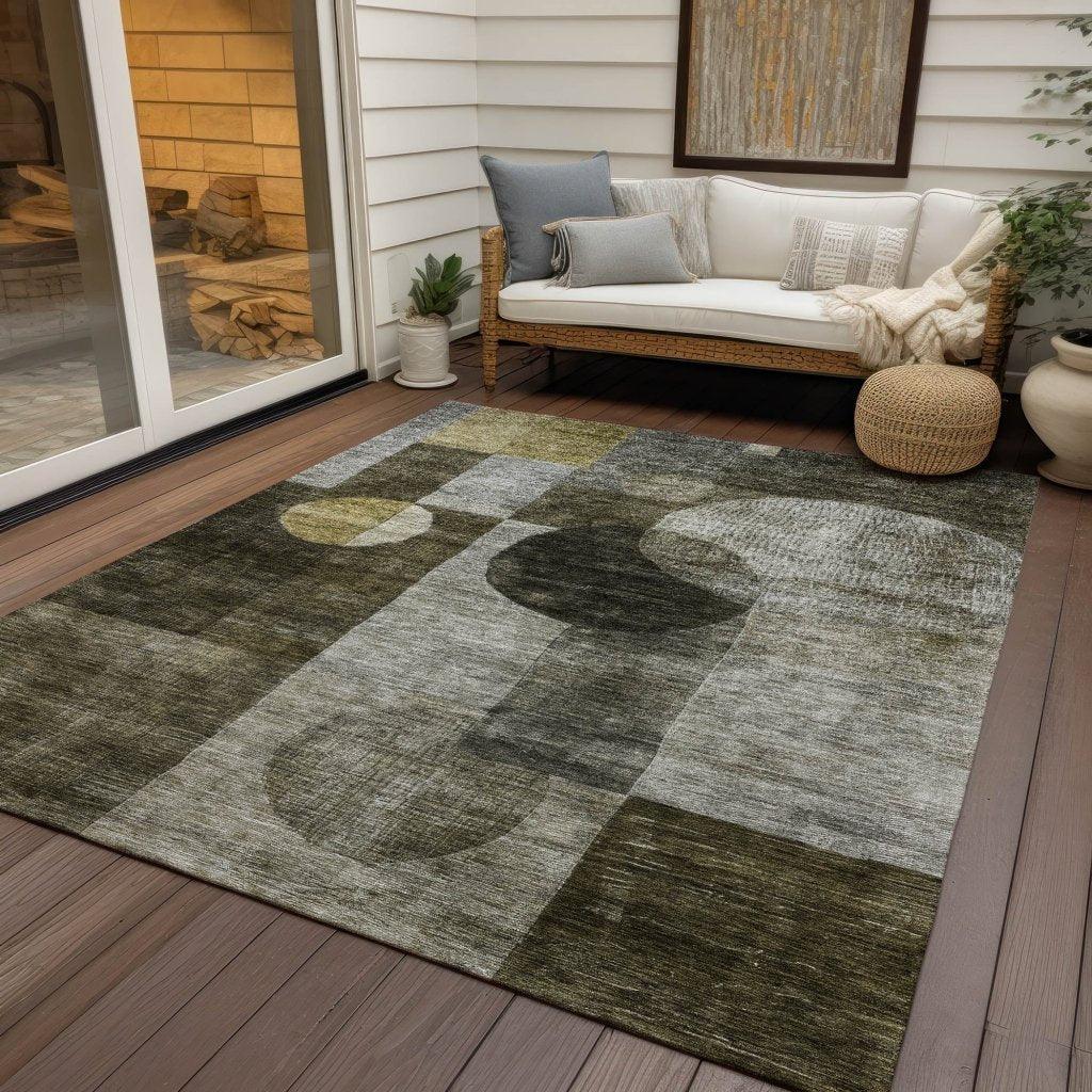 LOOMLAN Rugs Amara Taupe Washable Indoor-Outdoor Rug