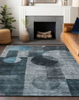 LOOMLAN Rugs Amara Teal Washable Indoor-Outdoor Rug