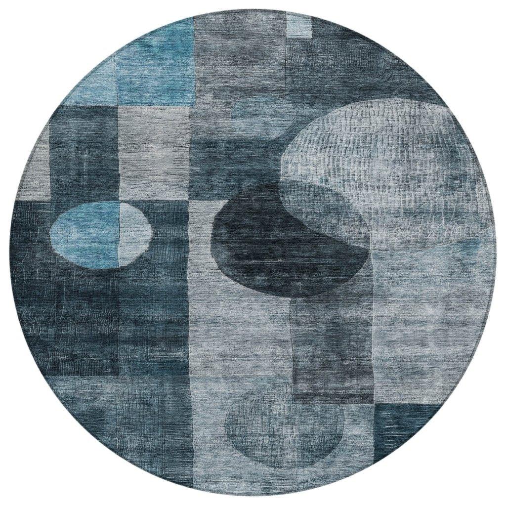 LOOMLAN Rugs Amara Teal Washable Indoor-Outdoor Rug