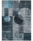 LOOMLAN Rugs Amara Teal Washable Indoor-Outdoor Rug