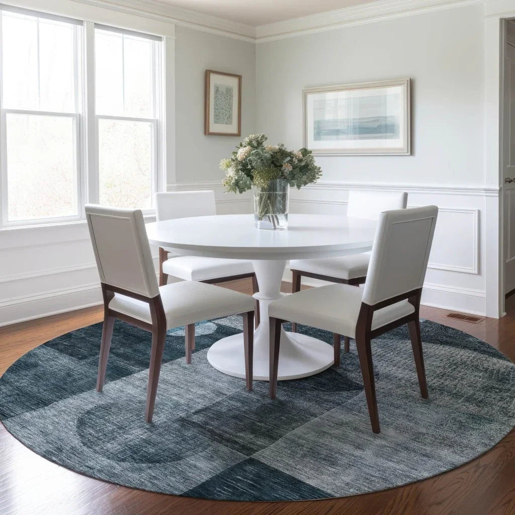 LOOMLAN Rugs Amara Teal Washable Indoor-Outdoor Rug