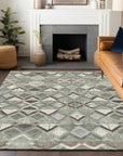 LOOMLAN Rugs Amarrah Green Washable Indoor-Outdoor Rug