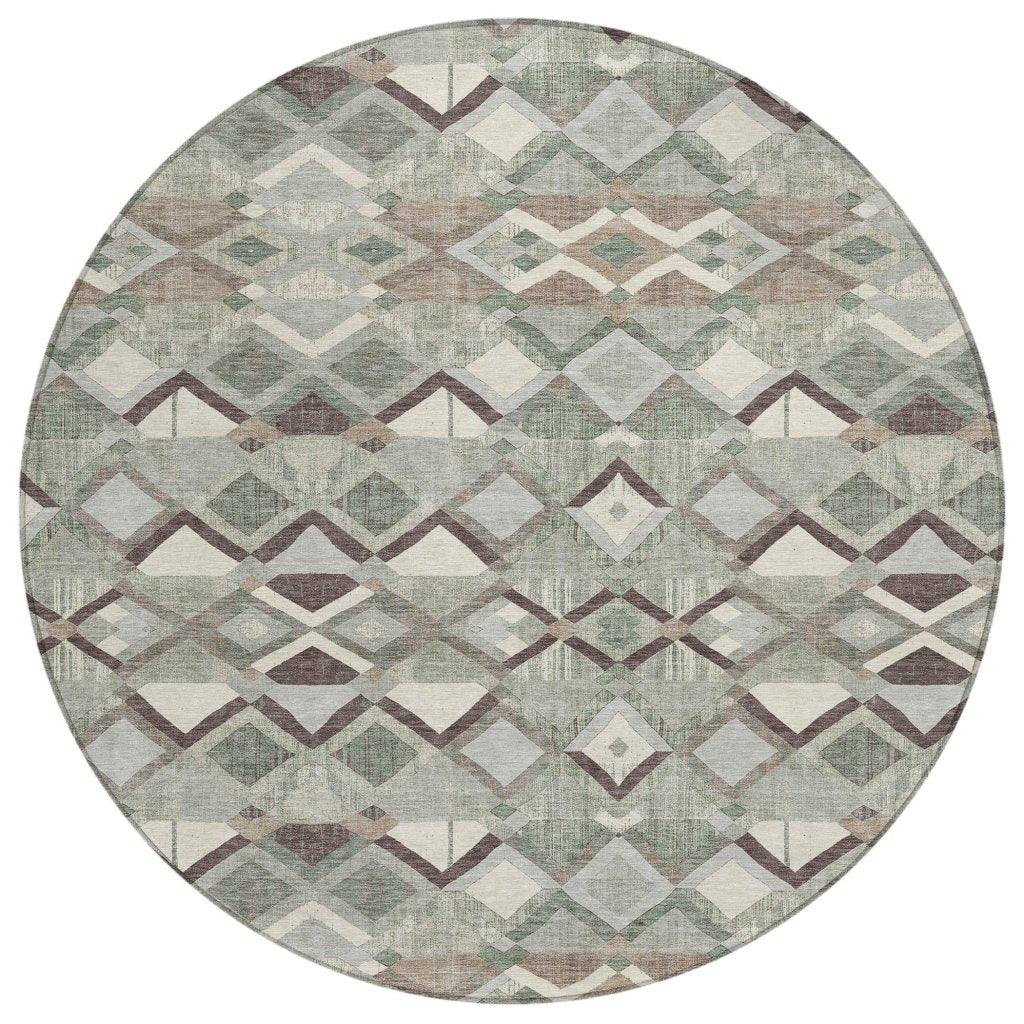 LOOMLAN Rugs Amarrah Green Washable Indoor-Outdoor Rug