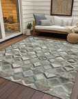 LOOMLAN Rugs Amarrah Green Washable Indoor-Outdoor Rug