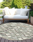 LOOMLAN Rugs Amarrah Green Washable Indoor-Outdoor Rug