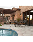 Amber Outdoor Glass Dining Table Set for 6 Persons - LOOMLAN - LOOMLAN - Outdoor Dining Sets