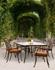 Amber Outdoor Glass Dining Table Set for 6 Persons - LOOMLAN - LOOMLAN - Outdoor Dining Sets