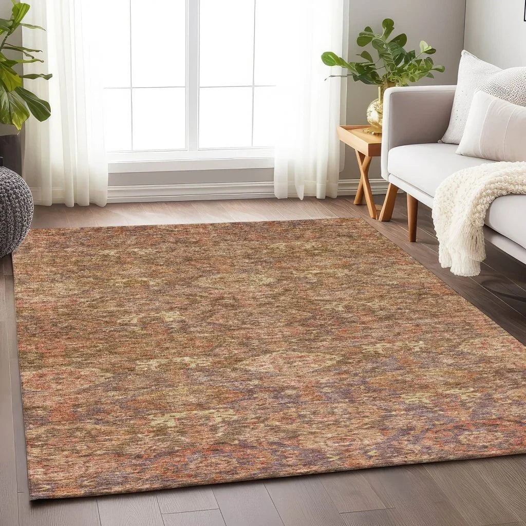 LOOMLAN Rugs Ambray Brown Washable Indoor-Outdoor Rug