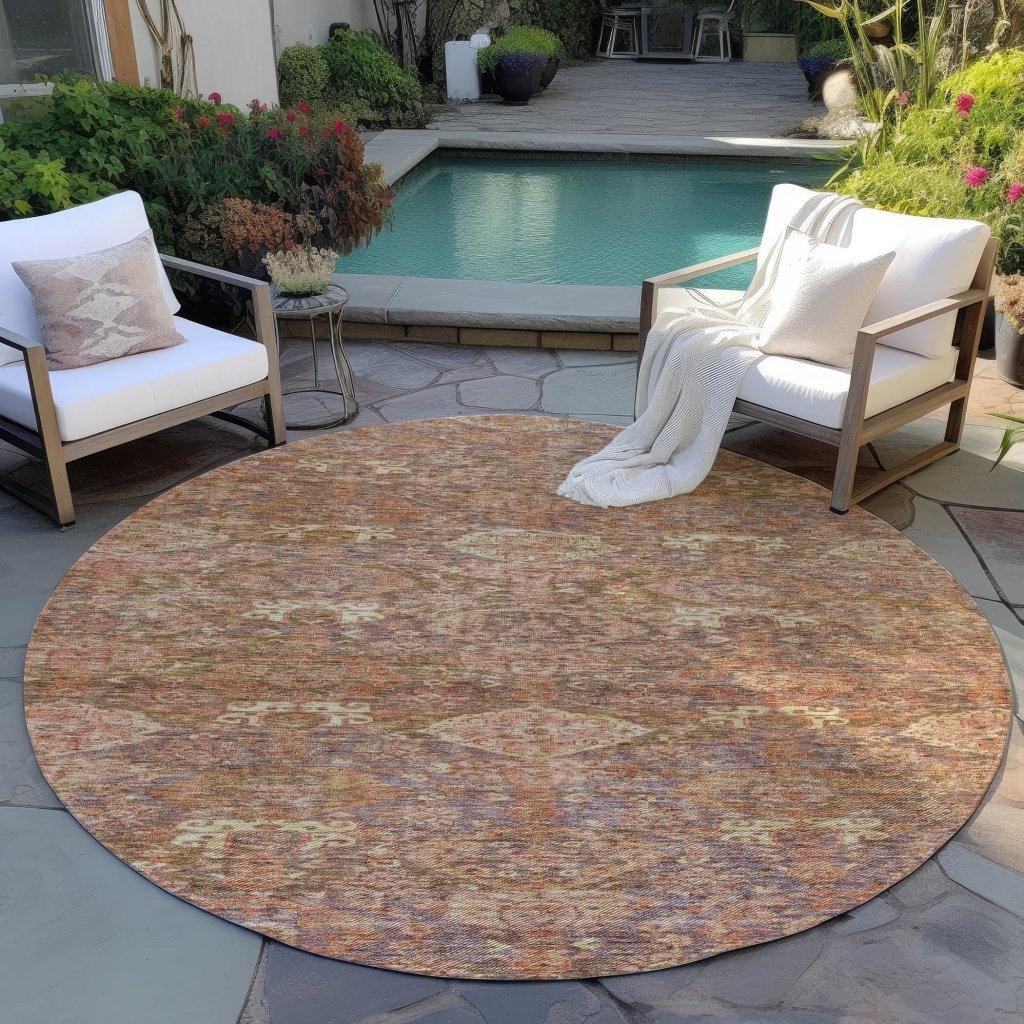 LOOMLAN Rugs Ambray Brown Washable Indoor-Outdoor Rug