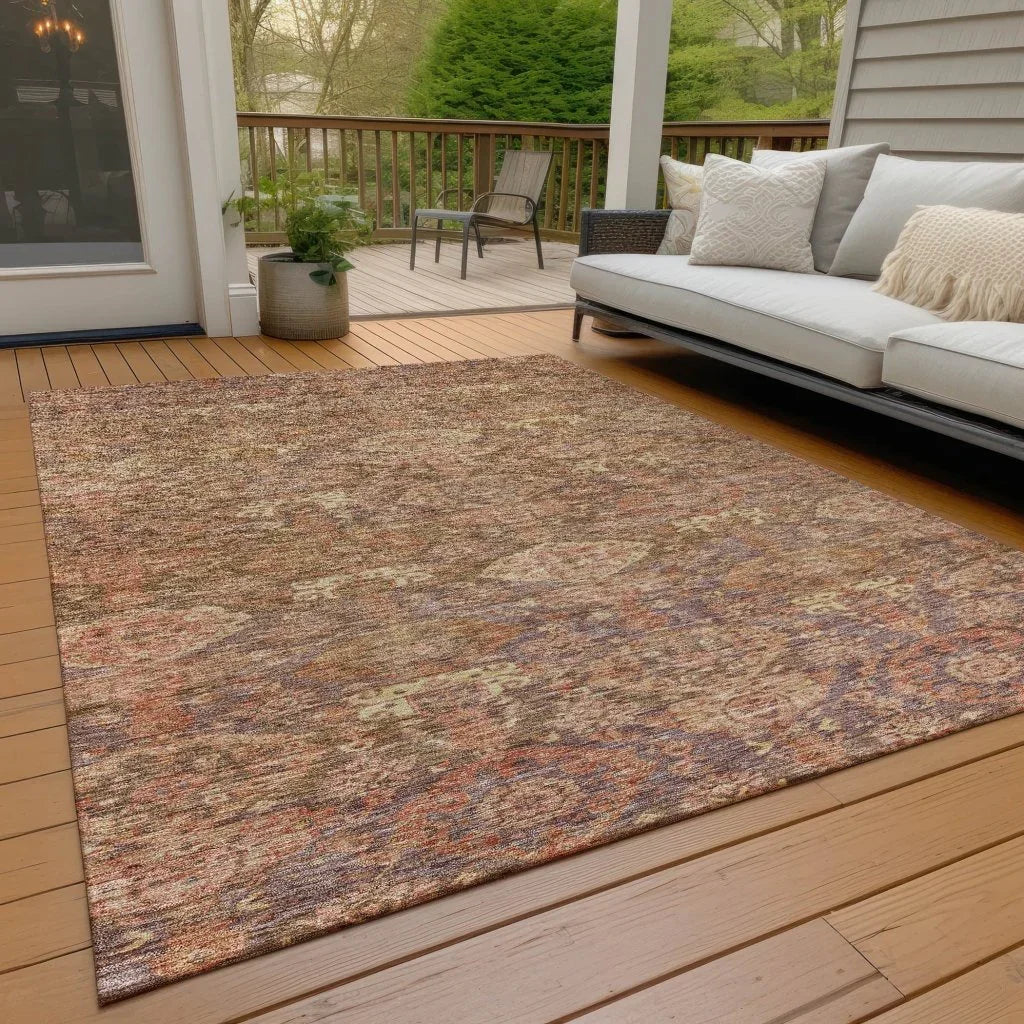 LOOMLAN Rugs Ambray Brown Washable Indoor-Outdoor Rug