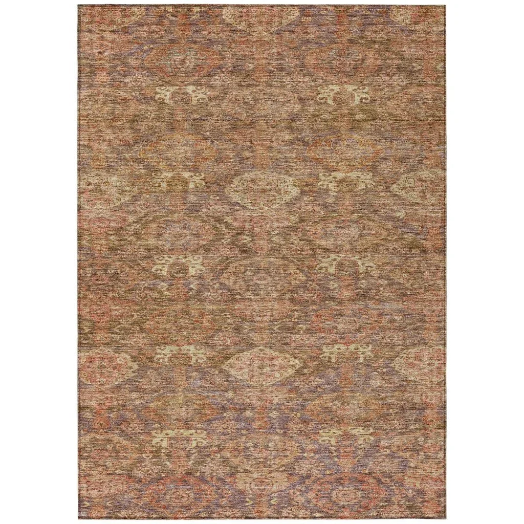 LOOMLAN Rugs Ambray Brown Washable Indoor-Outdoor Rug