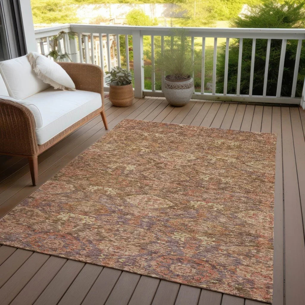 LOOMLAN Rugs Ambray Brown Washable Indoor-Outdoor Rug