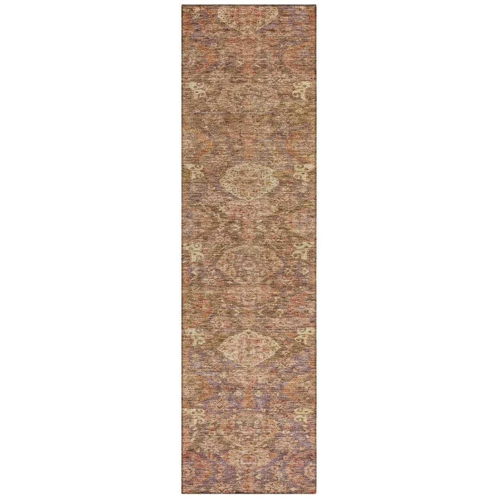 LOOMLAN Rugs Ambray Brown Washable Indoor-Outdoor Rug