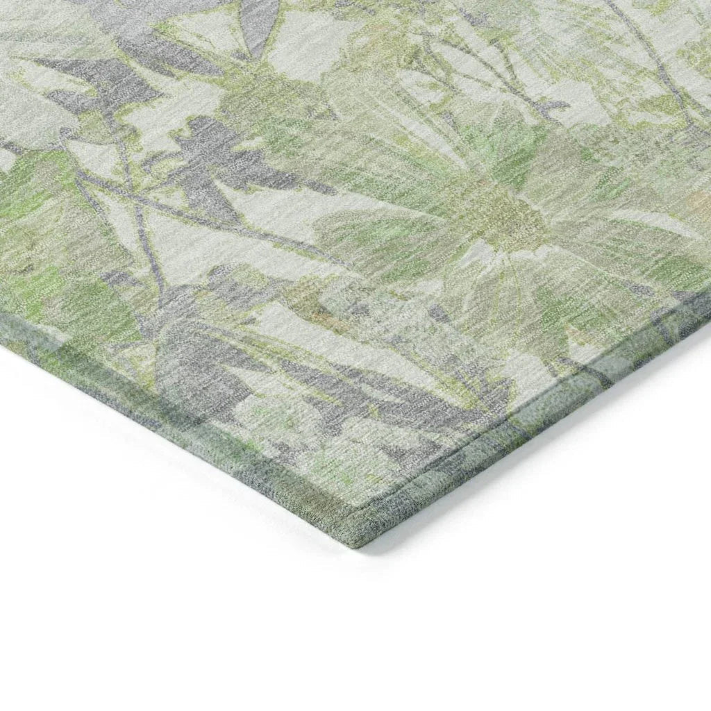 LOOMLAN Rugs Ameliah Green Washable Indoor-Outdoor Rug