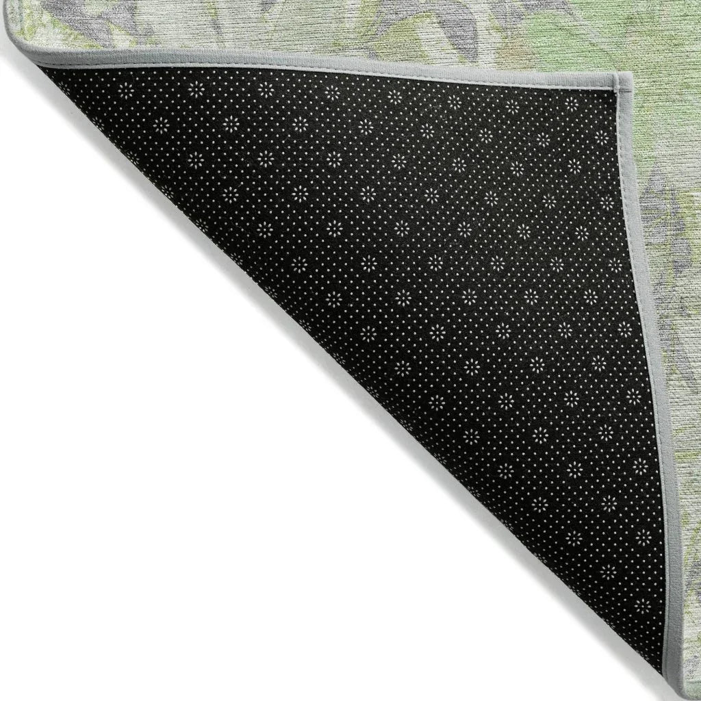 LOOMLAN Rugs Ameliah Green Washable Indoor-Outdoor Rug