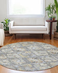 LOOMLAN Rugs Amethira Gray Washable Indoor-Outdoor Rug