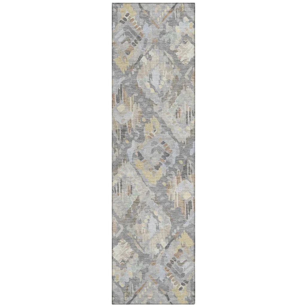 LOOMLAN Rugs Amethira Gray Washable Indoor-Outdoor Rug