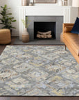 LOOMLAN Rugs Amethira Gray Washable Indoor-Outdoor Rug