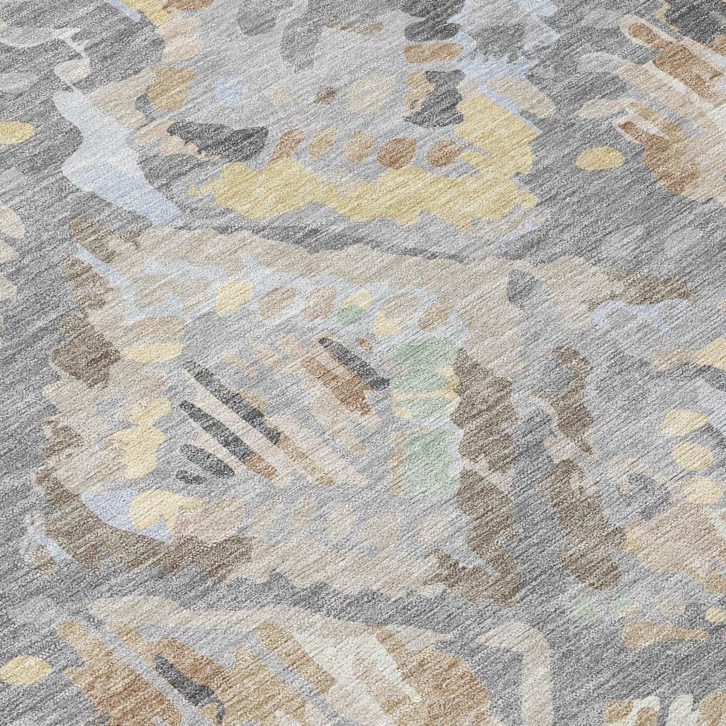 LOOMLAN Rugs Amethira Gray Washable Indoor-Outdoor Rug