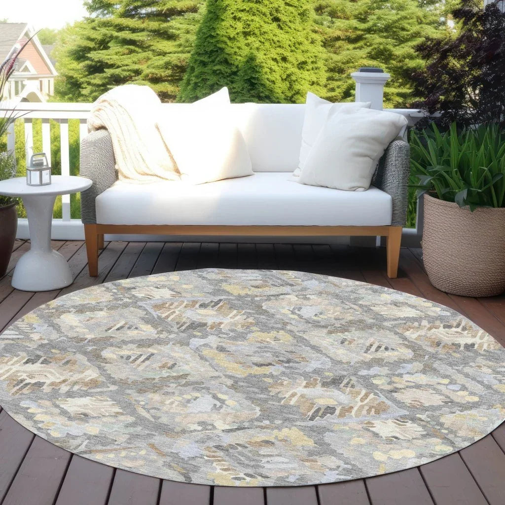 LOOMLAN Rugs Amethira Gray Washable Indoor-Outdoor Rug