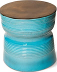 Ancaris Ring Blue Outdoor End Table - LOOMLAN - Seasonal Living - Outdoor Side Tables
