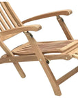 Anders Teak Folding Chair Lounge Sunbrella Cushion - LOOMLAN - HiTeak - Outdoor Cabanas & Loungers