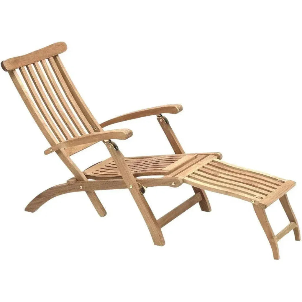 Anders Teak Folding Outdoor Deck Chair - LOOMLAN - HiTeak - Outdoor Lounge Chairs