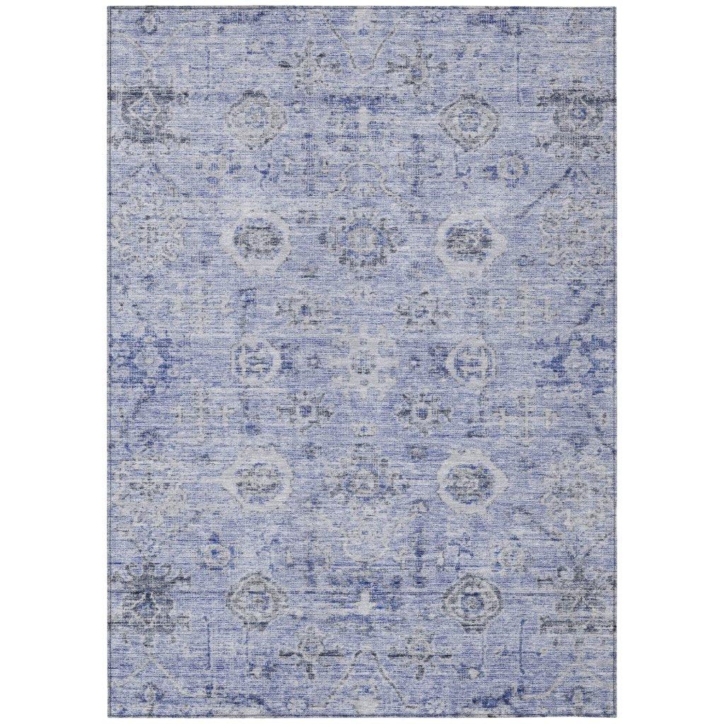 LOOMLAN Rugs Andorra Blue Washable Indoor-Outdoor Rug