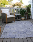 LOOMLAN Rugs Andorra Blue Washable Indoor-Outdoor Rug