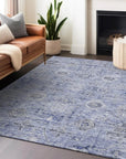 LOOMLAN Rugs Andorra Blue Washable Indoor-Outdoor Rug
