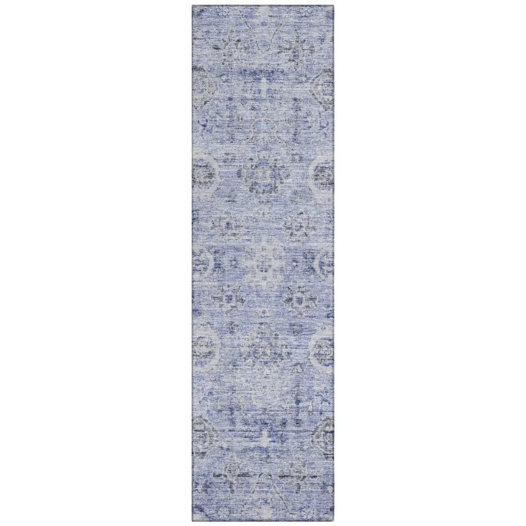 LOOMLAN Rugs Andorra Blue Washable Indoor-Outdoor Rug