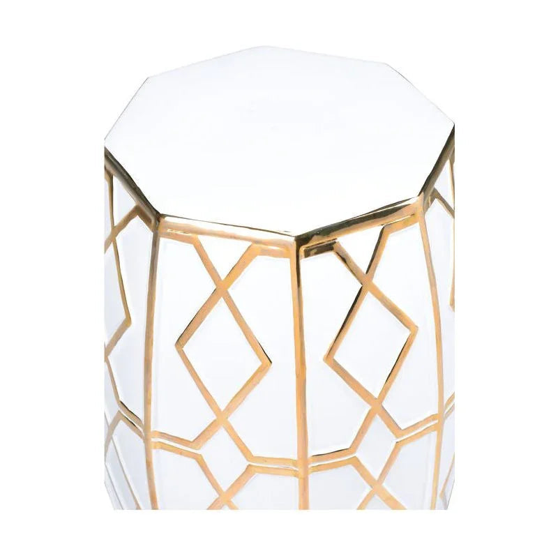 Andreu Ceramic Outdoor Garden Stool - LOOMLAN - Chelsea House - Poufs and Stools