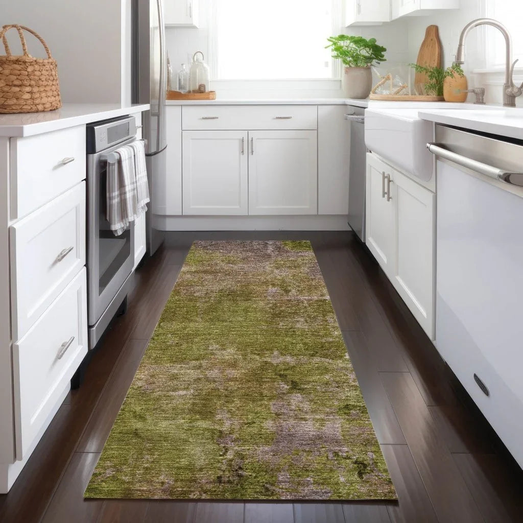 LOOMLAN Rugs Anjari Green Washable Indoor-Outdoor Rug
