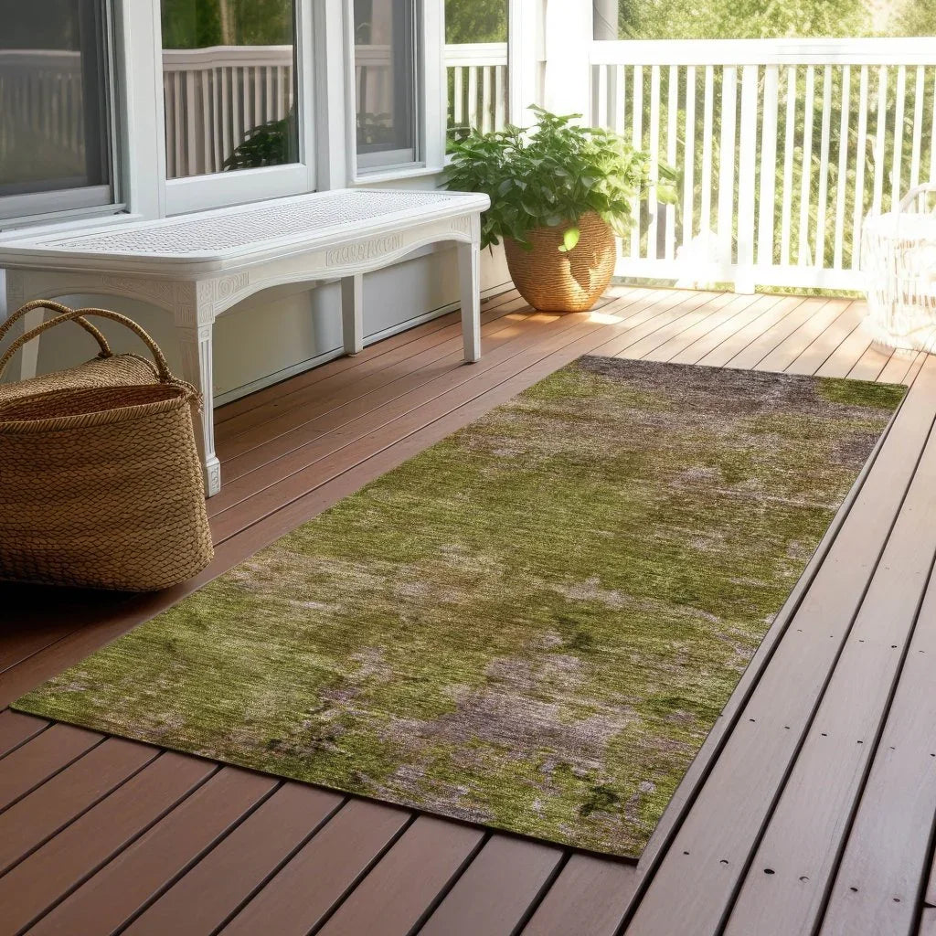 LOOMLAN Rugs Anjari Green Washable Indoor-Outdoor Rug