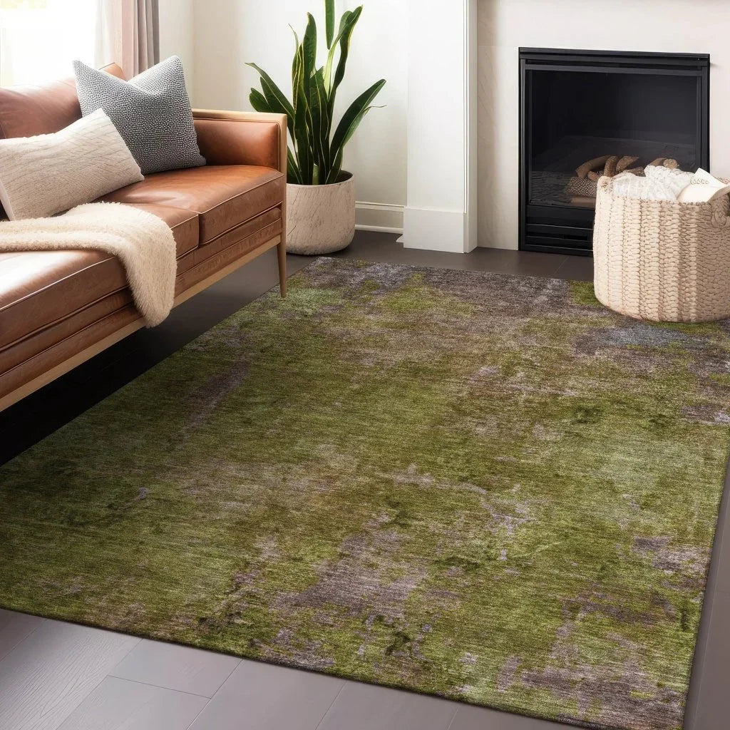 LOOMLAN Rugs Anjari Green Washable Indoor-Outdoor Rug