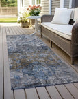 LOOMLAN Rugs Anna Blue Washable Indoor-Outdoor Rug
