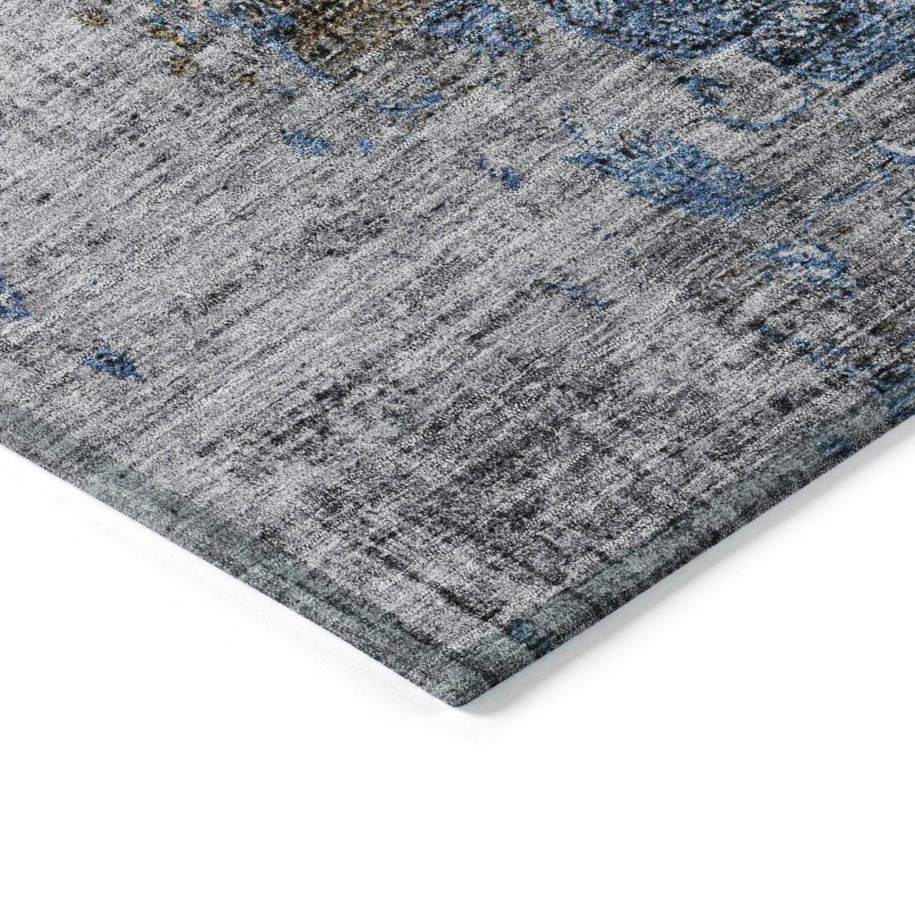 LOOMLAN Rugs Anna Blue Washable Indoor-Outdoor Rug