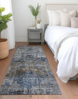 LOOMLAN Rugs Anna Blue Washable Indoor-Outdoor Rug