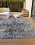 LOOMLAN Rugs Anna Blue Washable Indoor-Outdoor Rug
