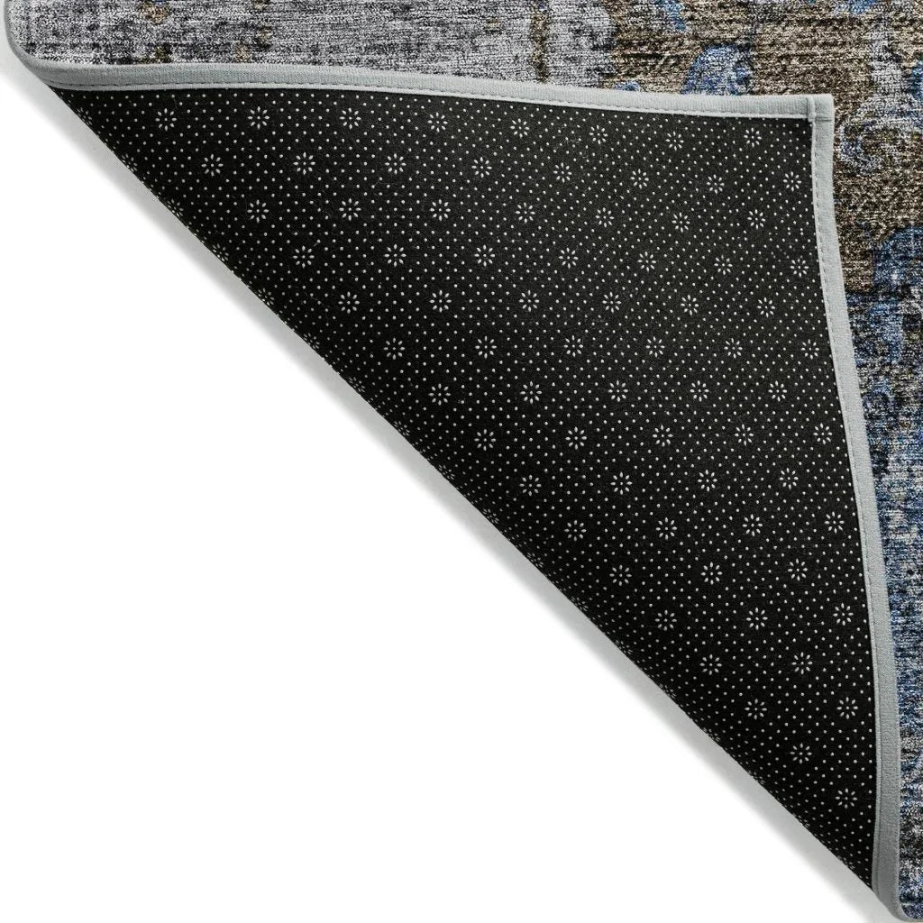 LOOMLAN Rugs Anna Blue Washable Indoor-Outdoor Rug