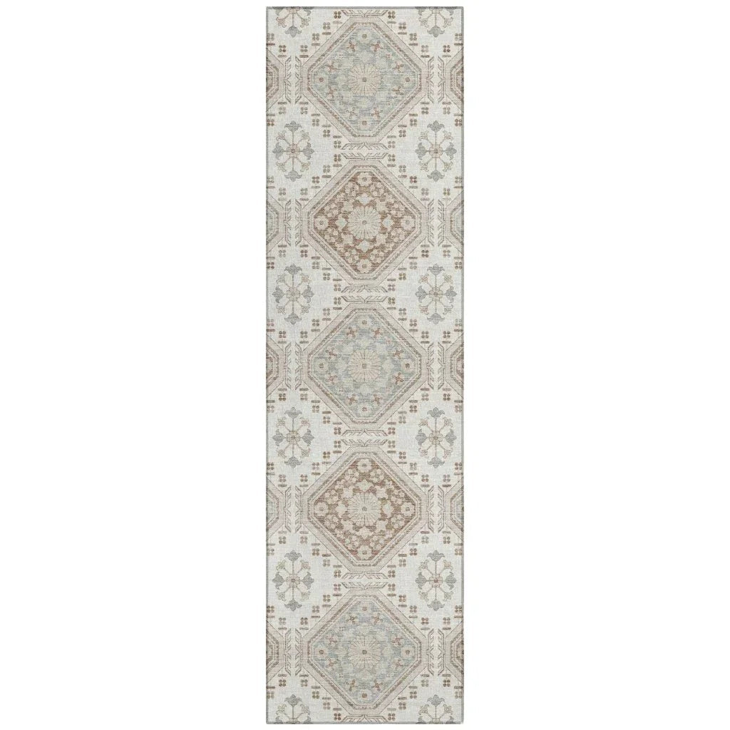 LOOMLAN Rugs Antheya Ivory Washable Indoor-Outdoor Rug